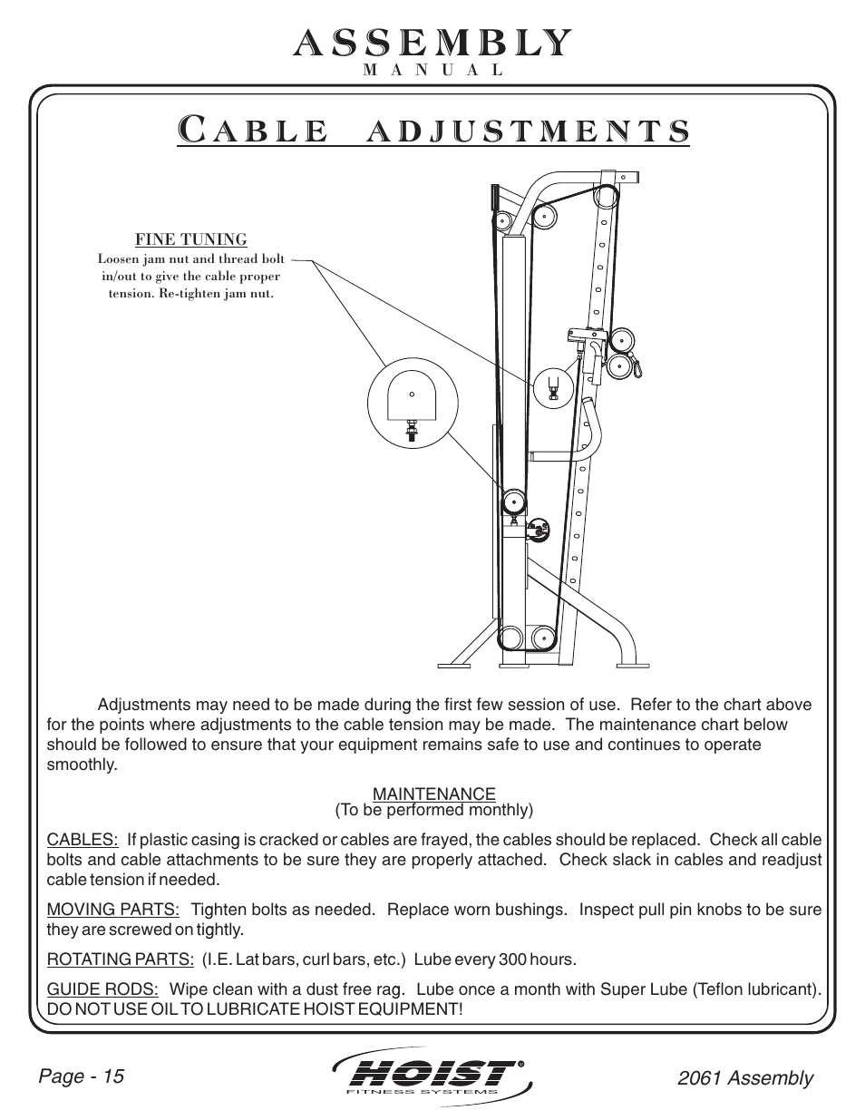 Hoist | Hoist Fitness CL-2061 User Manual | Page 16 / 38