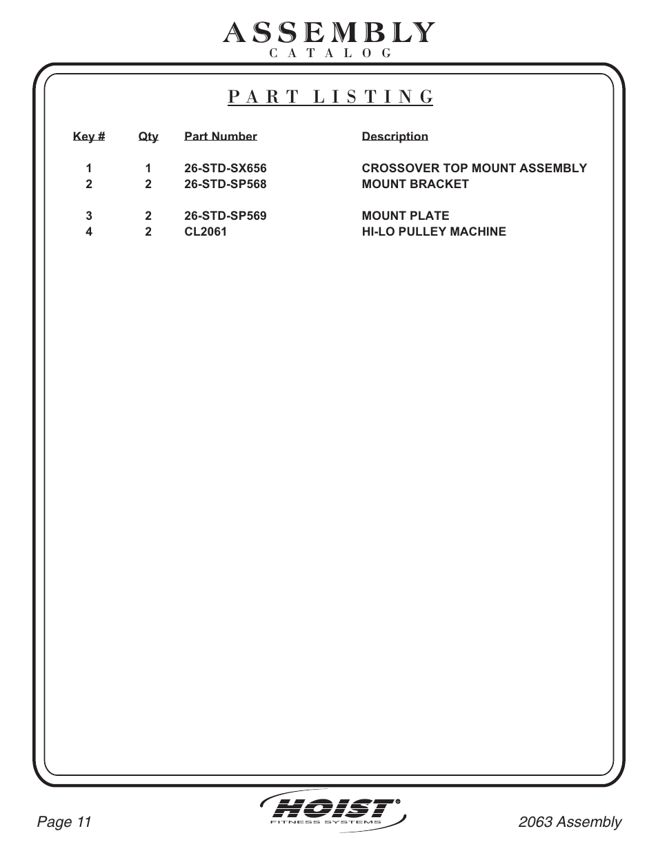 Hoist | Hoist Fitness CL-2063 User Manual | Page 12 / 20