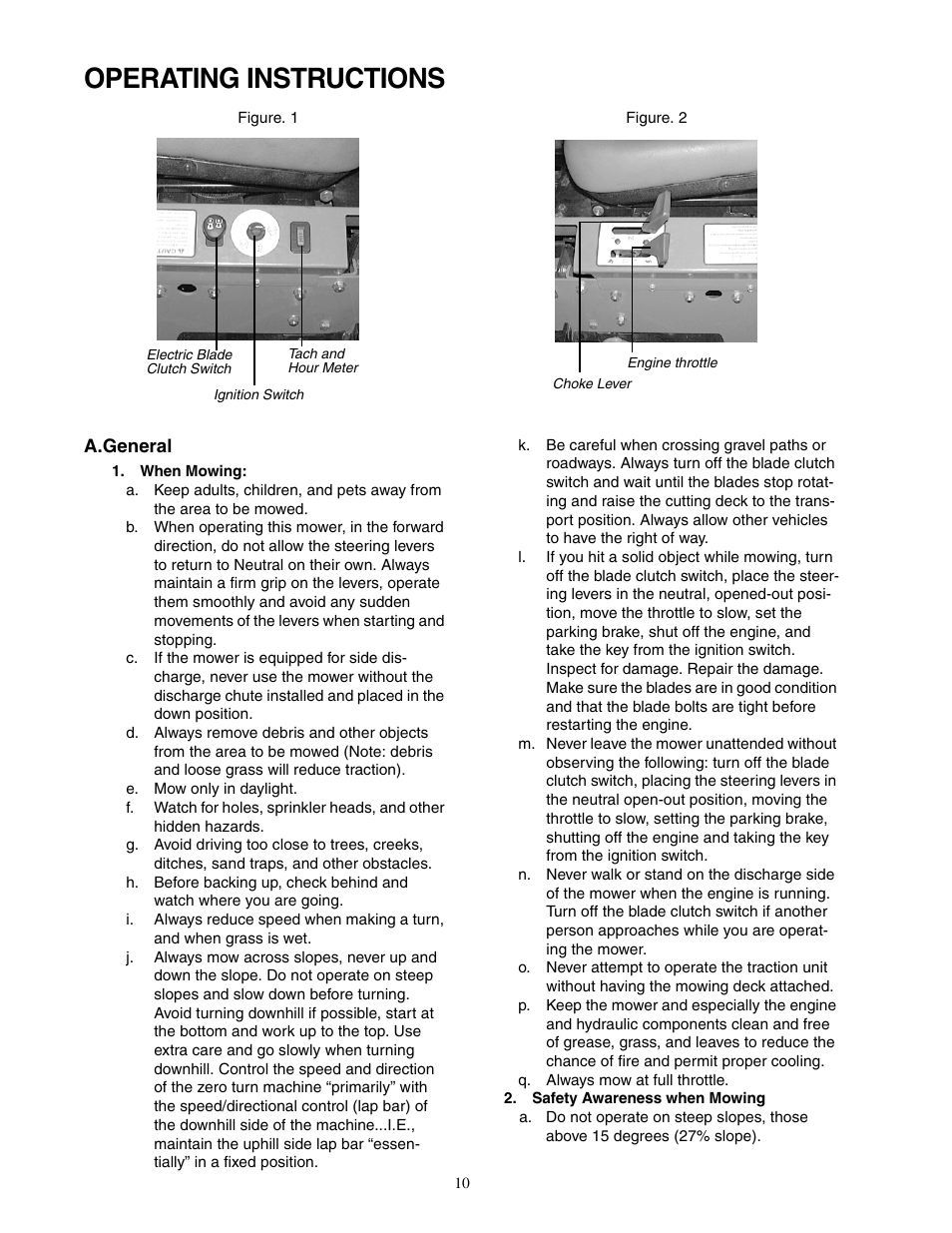 Operating instructions | Cub Cadet 23HP Z-Force 60 User Manual | Page 10 / 32