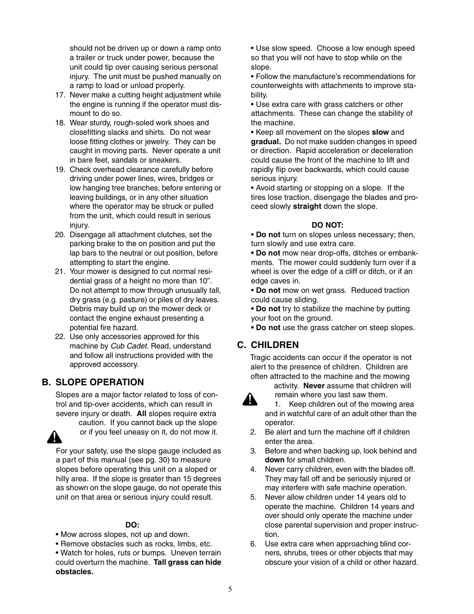 Cub Cadet 23HP Z-Force 60 User Manual | Page 5 / 32