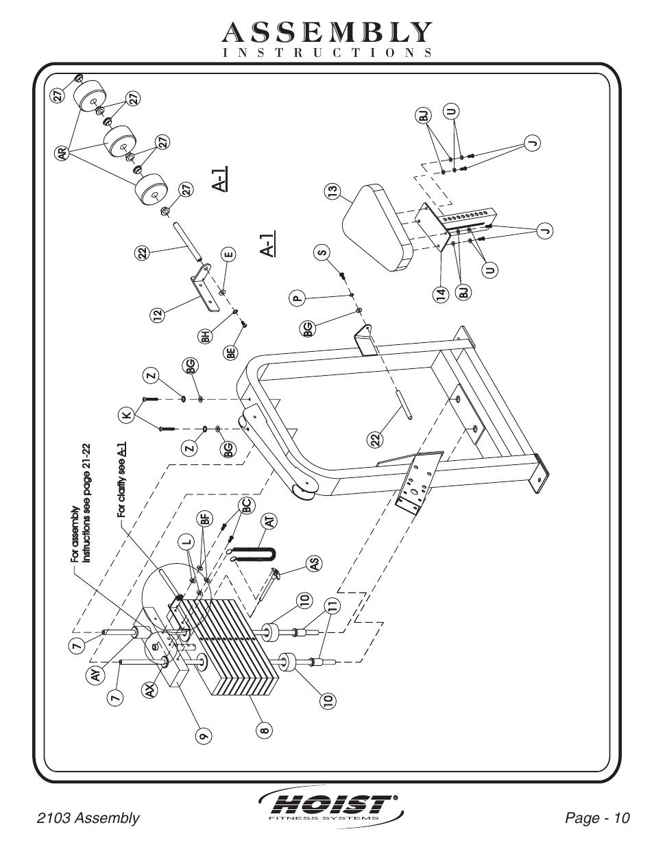 Hoist, A- 1 | Hoist Fitness CL-2103 User Manual | Page 11 / 43