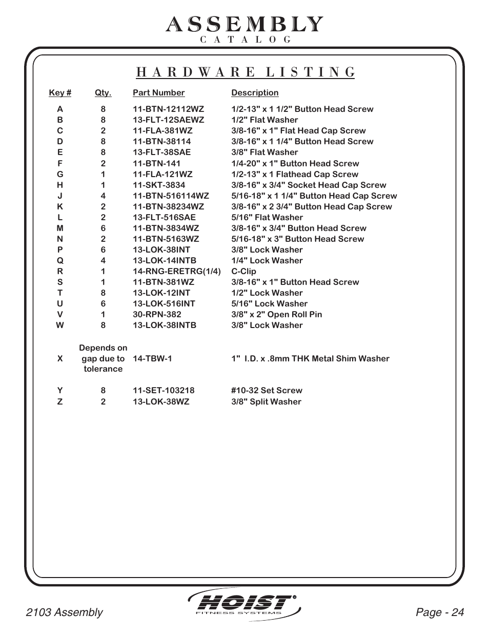 Hoist | Hoist Fitness CL-2103 User Manual | Page 25 / 43