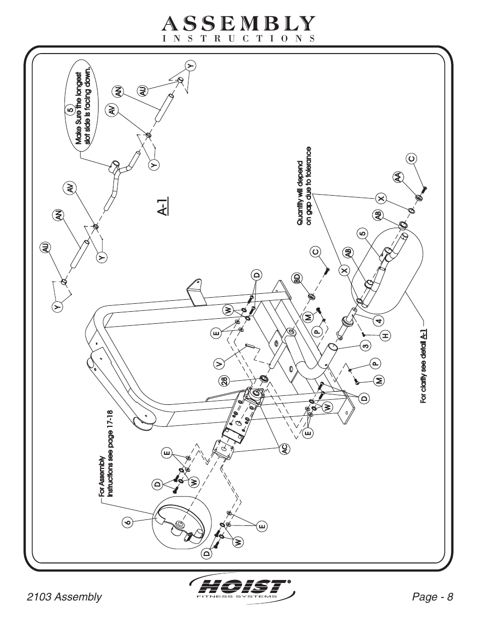 Hoist, A- 1 | Hoist Fitness CL-2103 User Manual | Page 9 / 43