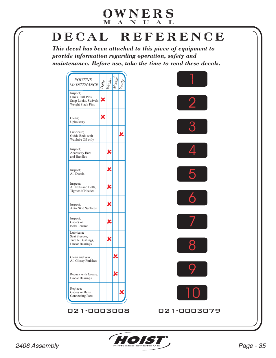 Hoist Fitness CL-2406 User Manual | Page 36 / 44