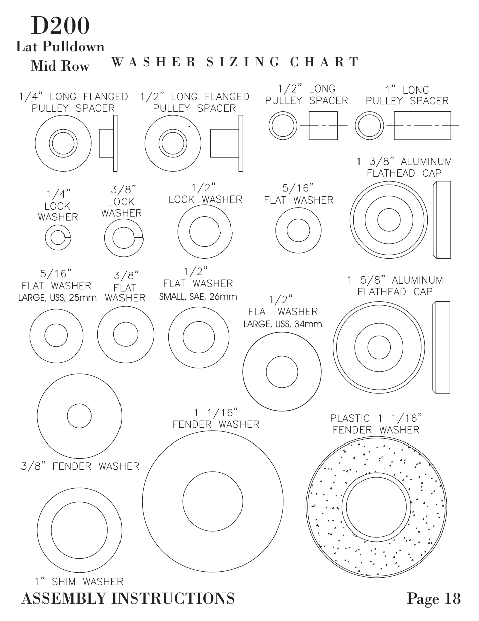 D200, Assembly instructions page 18 | Hoist Fitness D-200 User Manual | Page 19 / 31