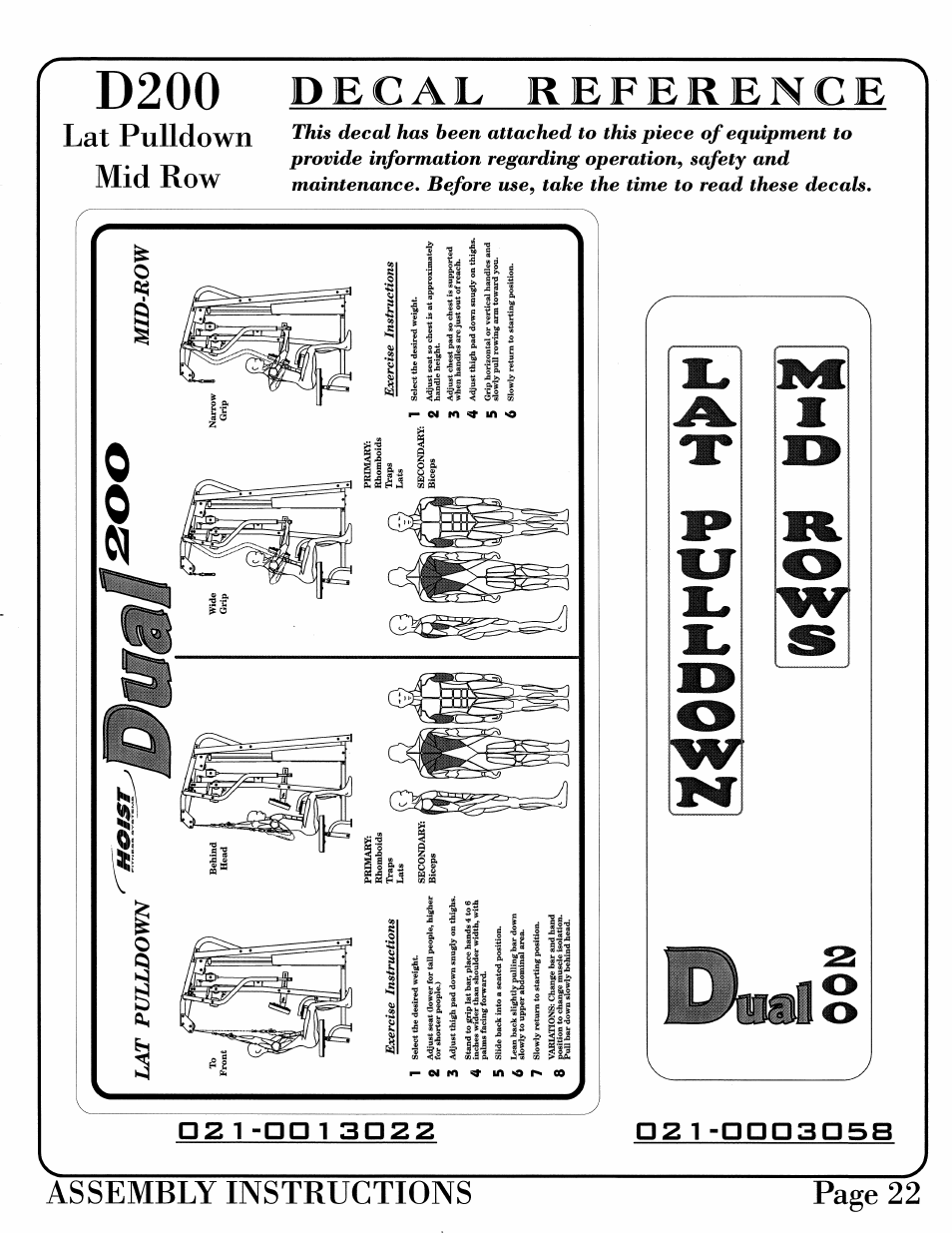Hoist Fitness D-200 User Manual | Page 23 / 31