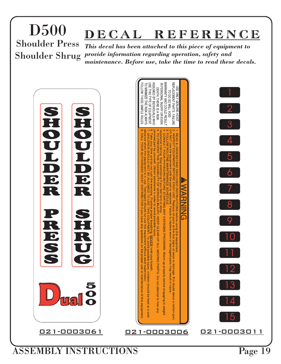 D500 | Hoist Fitness D-500 User Manual | Page 20 / 30