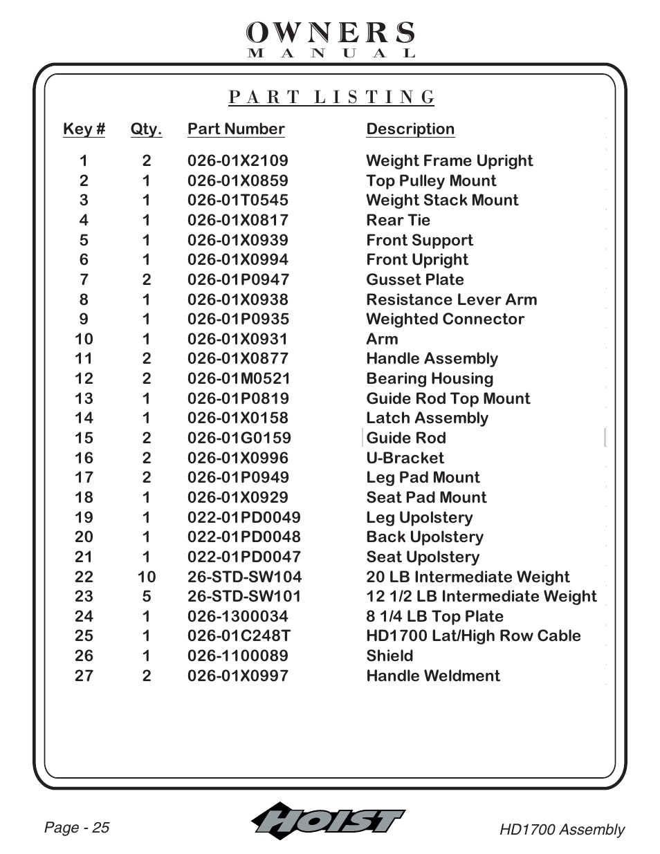 Hoist Fitness HD-1700 User Manual | Page 26 / 46