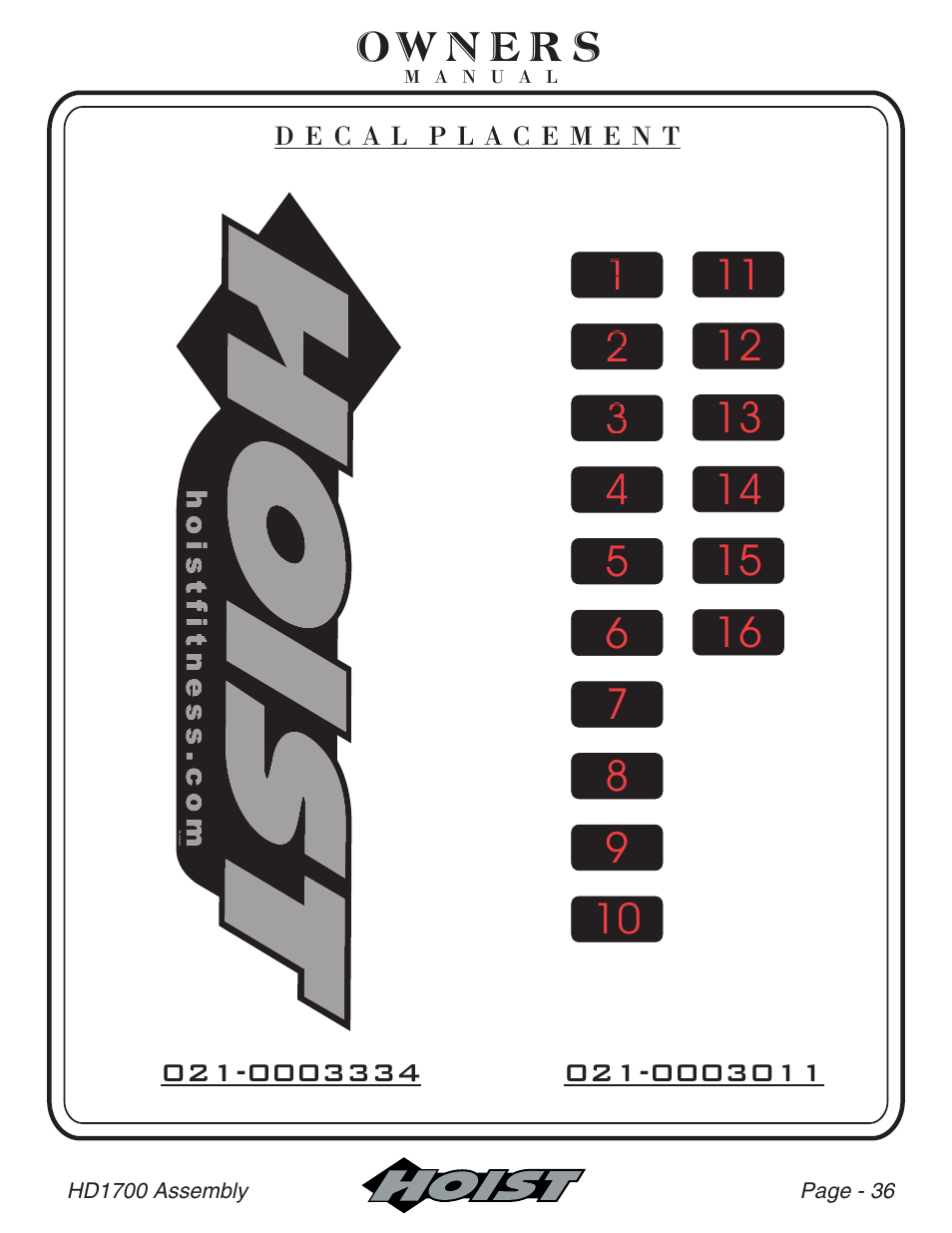 Hoist Fitness HD-1700 User Manual | Page 37 / 46