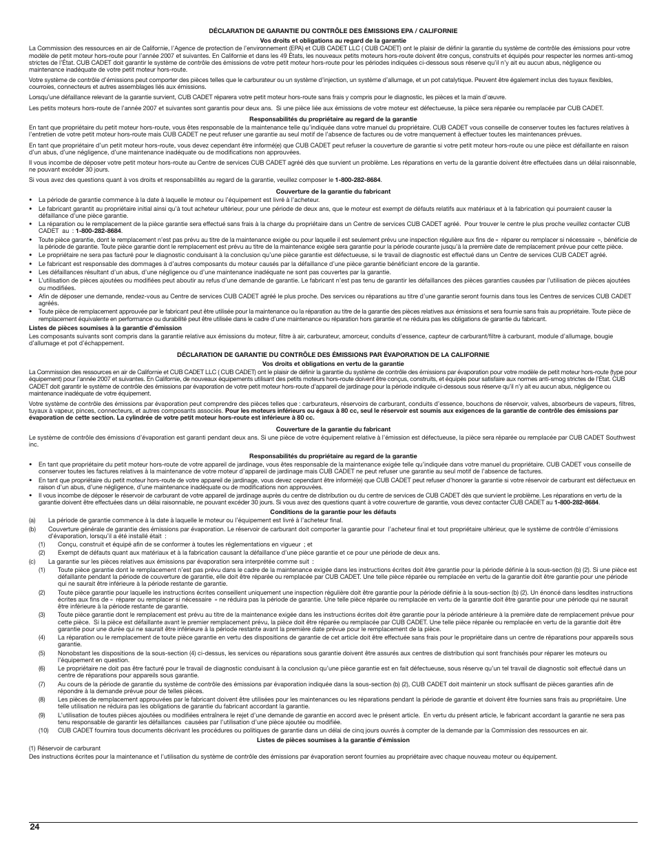 Cub Cadet CC4165 User Manual | Page 24 / 28