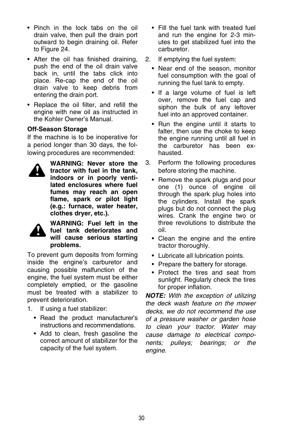 Cub Cadet SERIES 3000 TRACTOR GT 3200 User Manual | Page 30 / 44