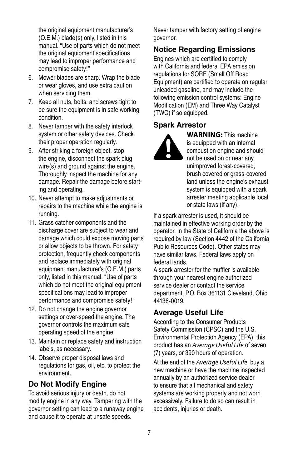 Cub Cadet SERIES 3000 TRACTOR GT 3200 User Manual | Page 7 / 44
