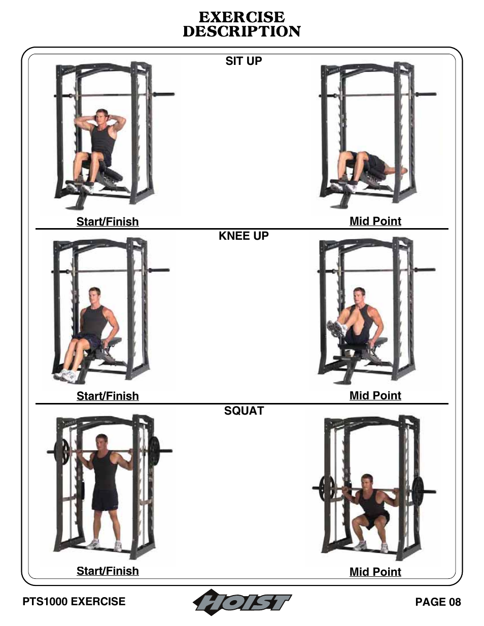 Exercise description | Hoist Fitness PTS Series User Manual | Page 13 / 57