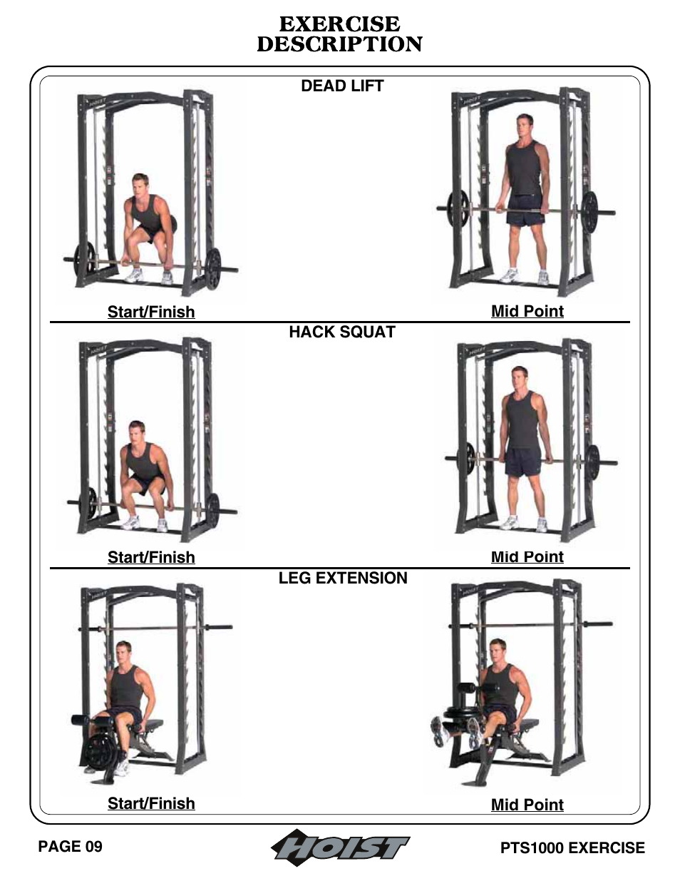 Exercise description | Hoist Fitness PTS Series User Manual | Page 14 / 57