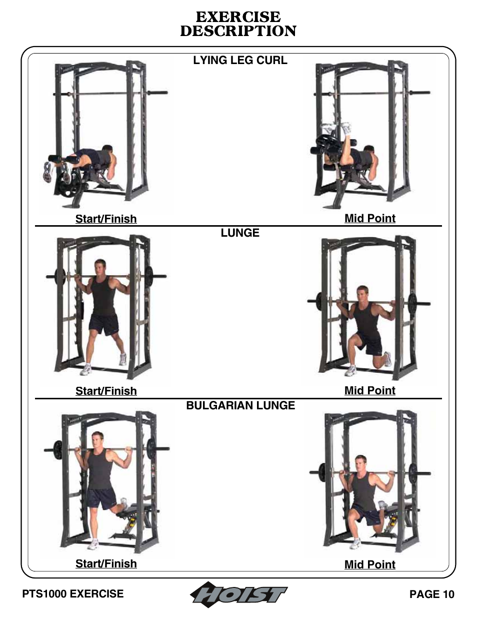 Exercise description | Hoist Fitness PTS Series User Manual | Page 15 / 57