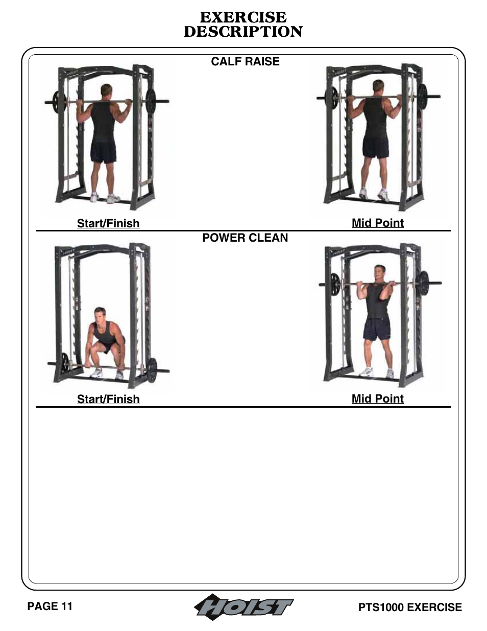 Exercise description | Hoist Fitness PTS Series User Manual | Page 16 / 57