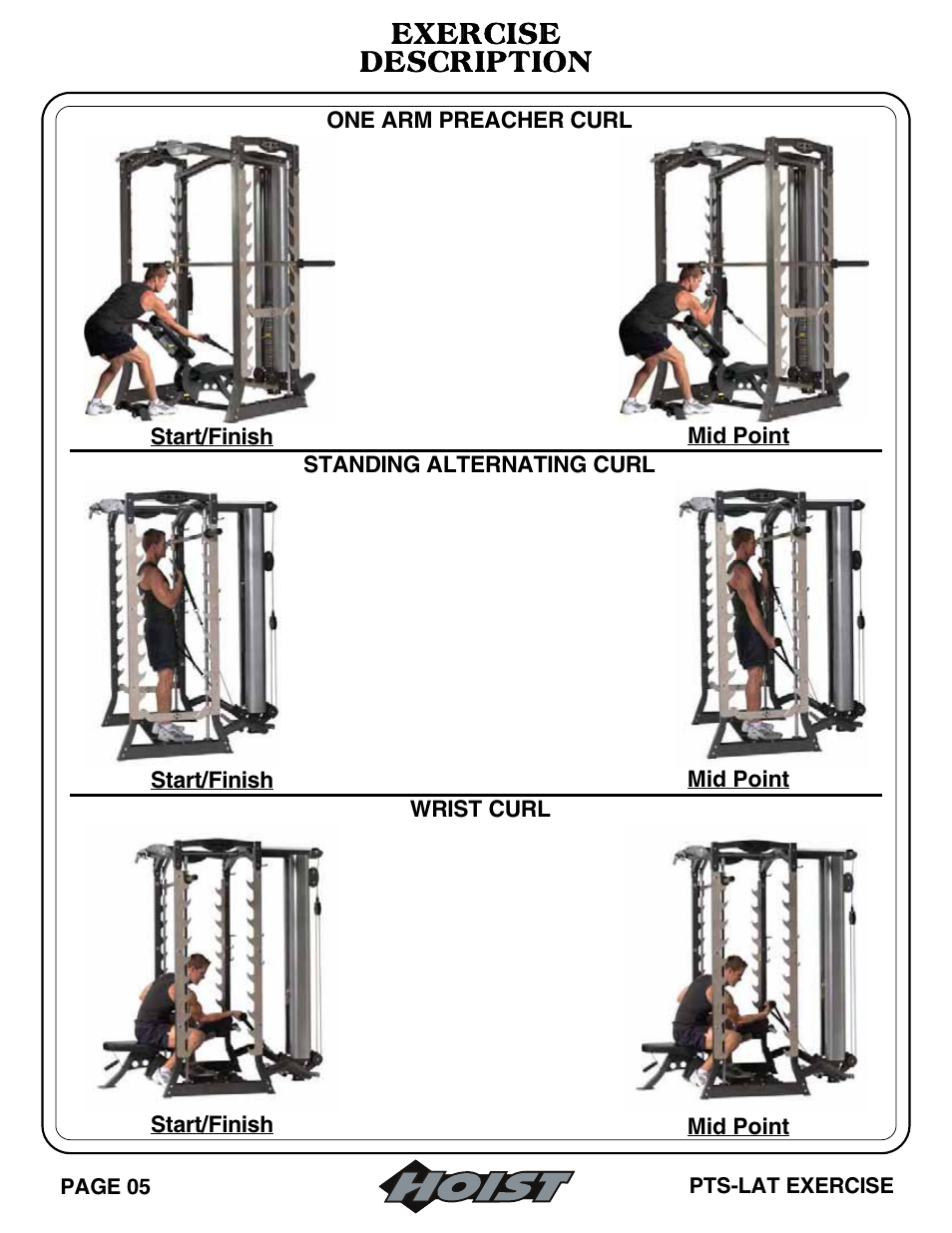 Exercise description | Hoist Fitness PTS Series User Manual | Page 24 / 57