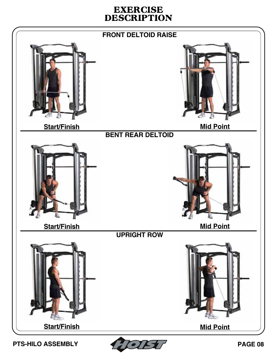 Exercise description | Hoist Fitness PTS Series User Manual | Page 43 / 57