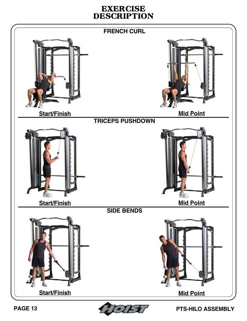 Exercise description | Hoist Fitness PTS Series User Manual | Page 48 / 57