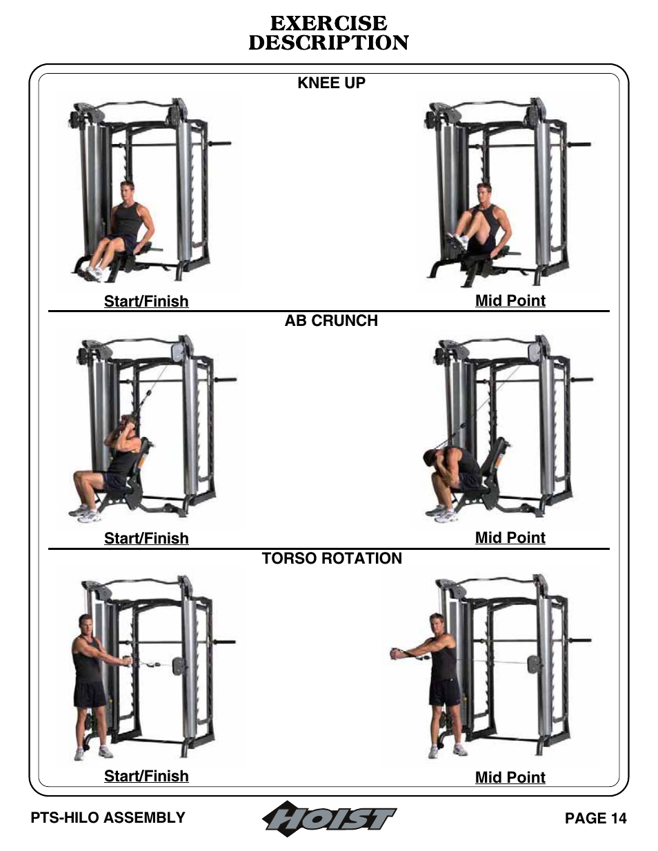 Exercise description | Hoist Fitness PTS Series User Manual | Page 49 / 57