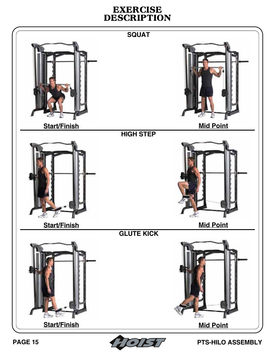 Exercise description | Hoist Fitness PTS Series User Manual | Page 50 / 57