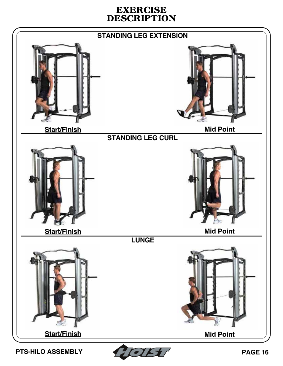 Exercise description | Hoist Fitness PTS Series User Manual | Page 51 / 57