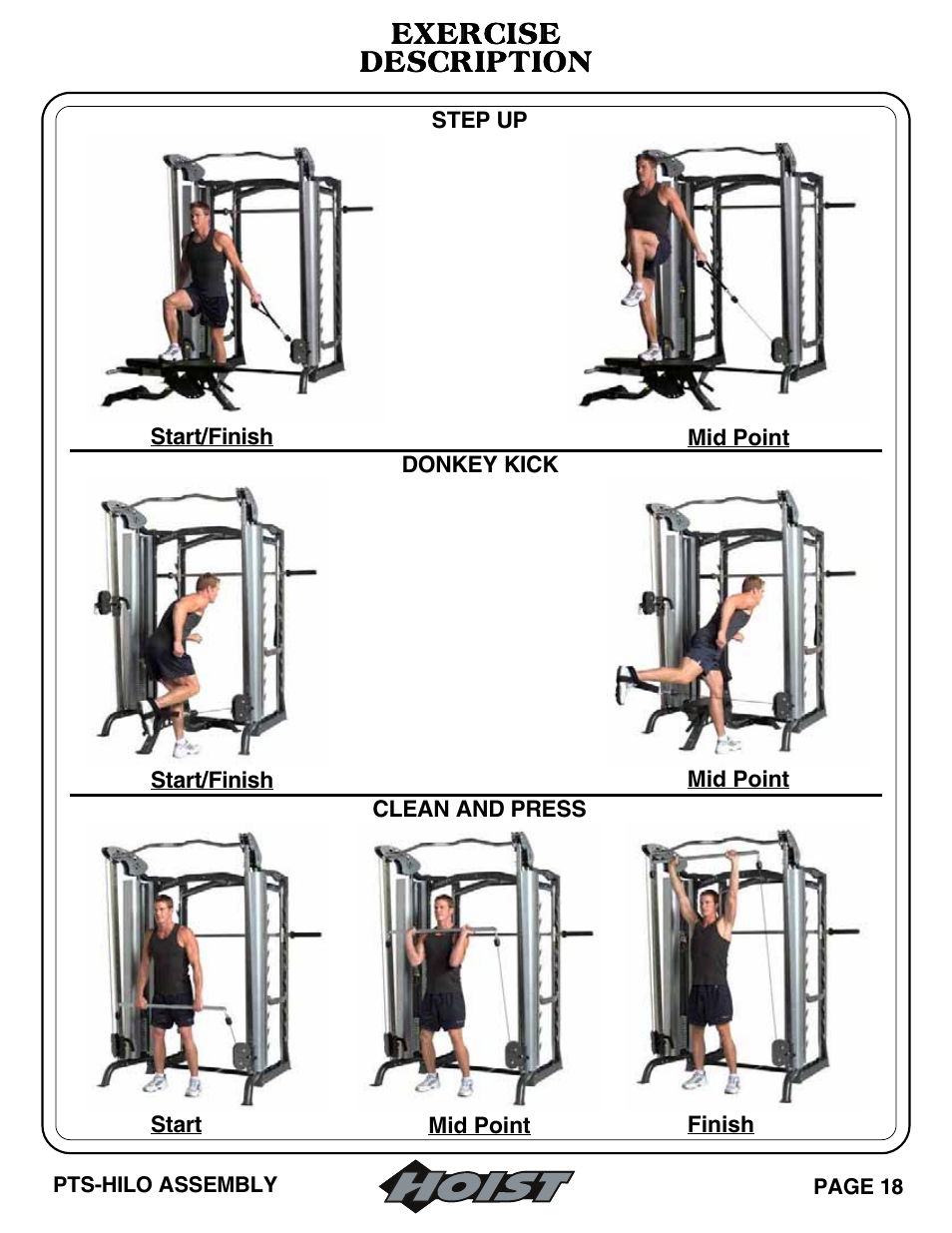 Exercise description | Hoist Fitness PTS Series User Manual | Page 53 / 57