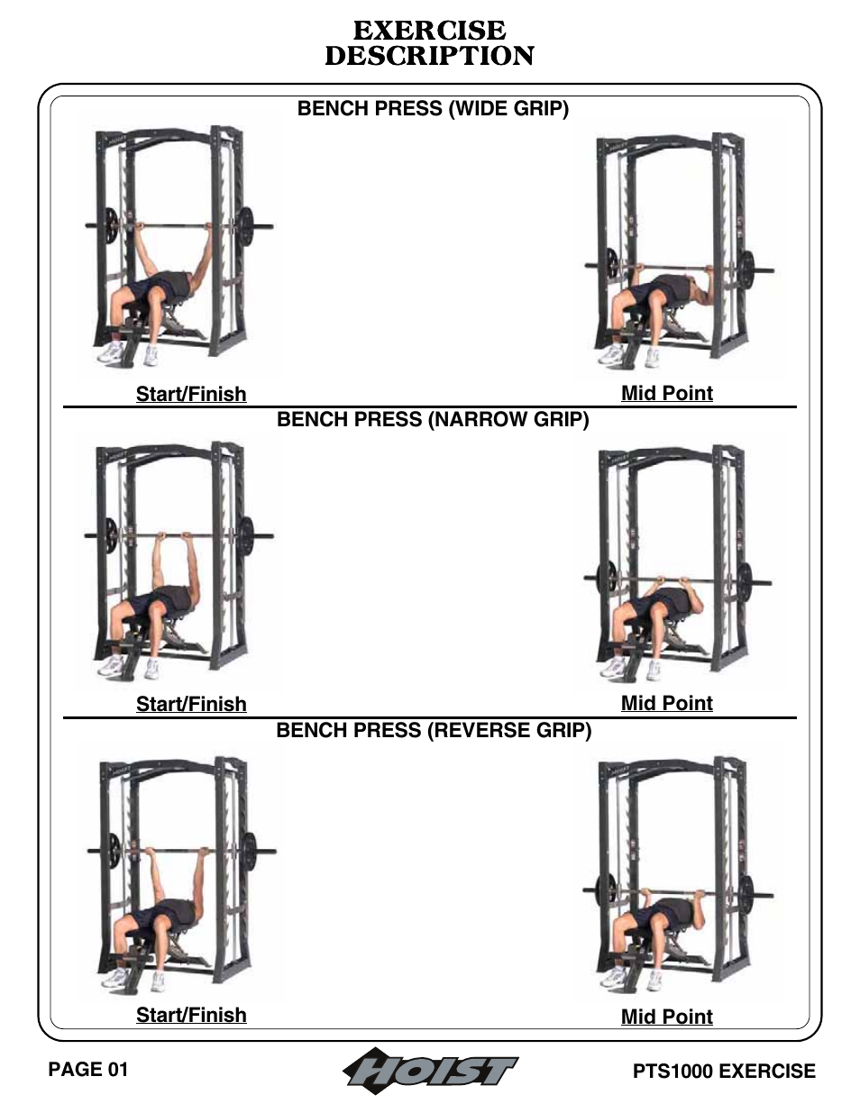 Exercise description | Hoist Fitness PTS Series User Manual | Page 6 / 57