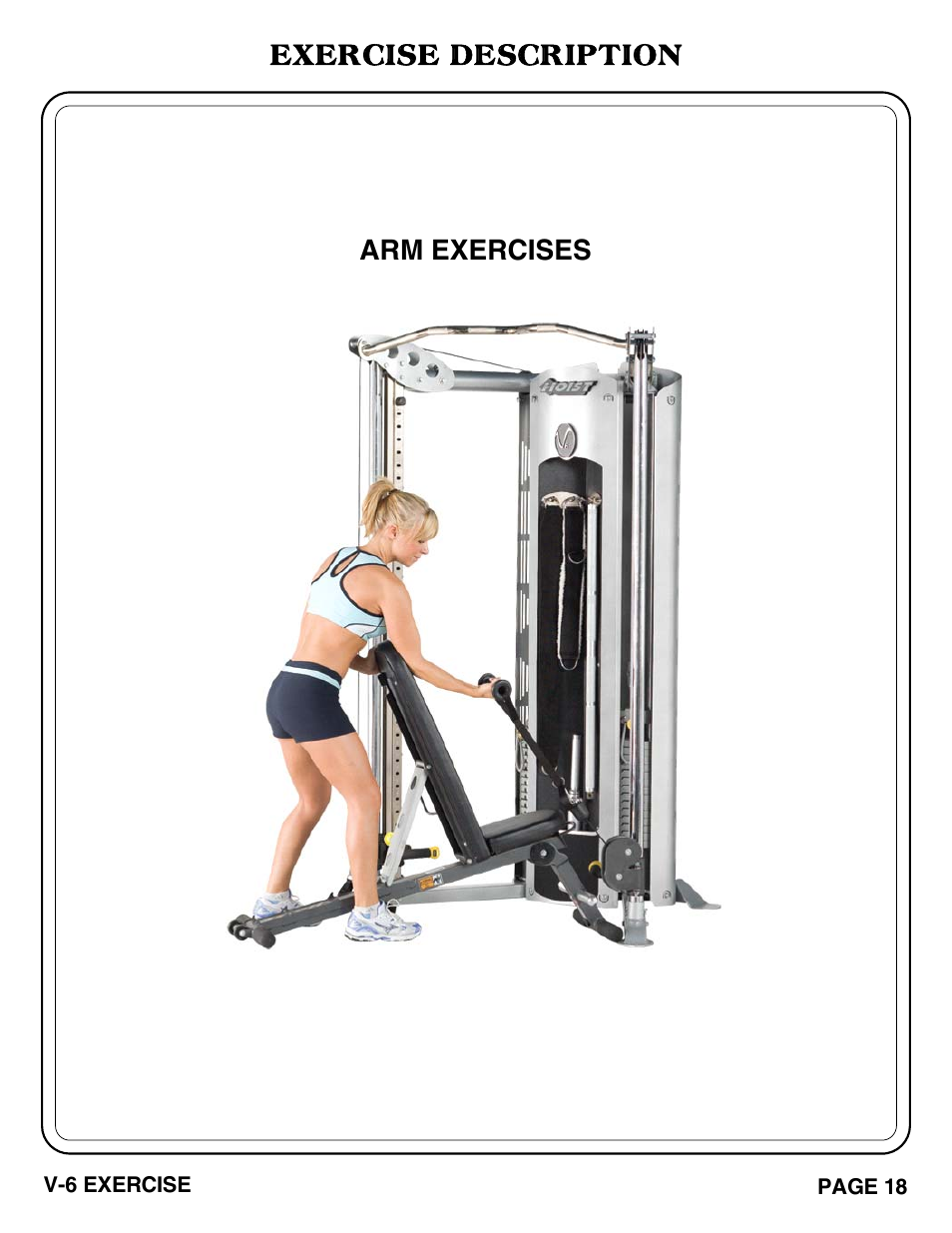 Exercise description, Arm exercises | Hoist Fitness V-6 EXERCISE User Manual | Page 19 / 37