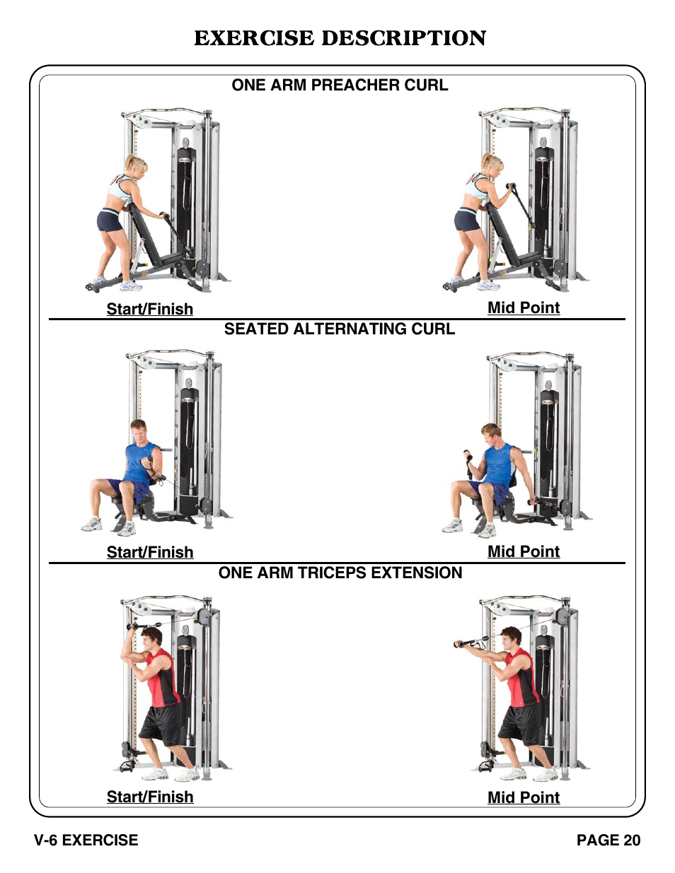 Exercise description | Hoist Fitness V-6 EXERCISE User Manual | Page 21 / 37