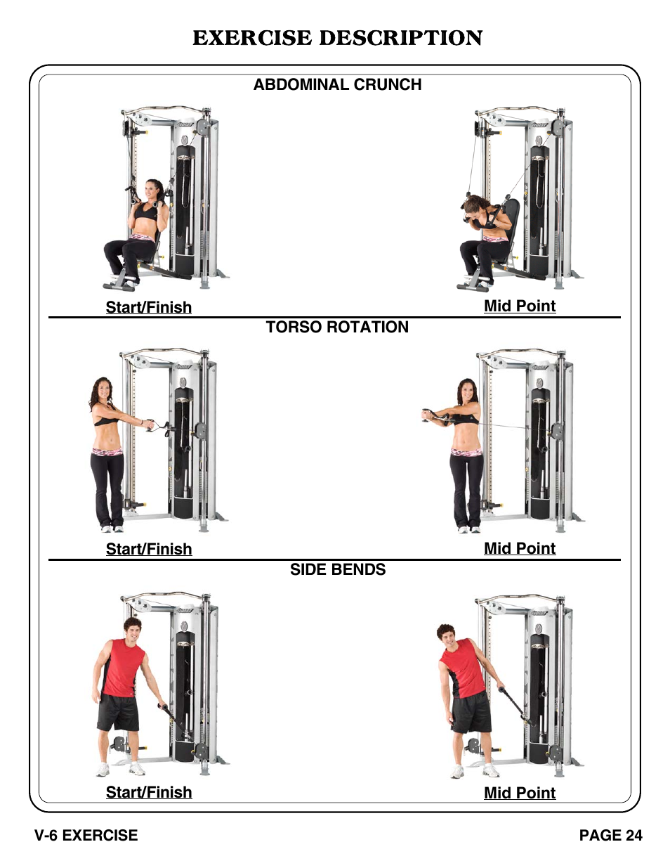 Exercise description | Hoist Fitness V-6 EXERCISE User Manual | Page 25 / 37