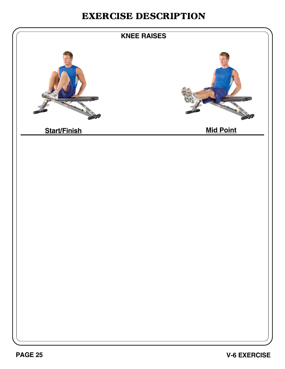 Exercise description | Hoist Fitness V-6 EXERCISE User Manual | Page 26 / 37