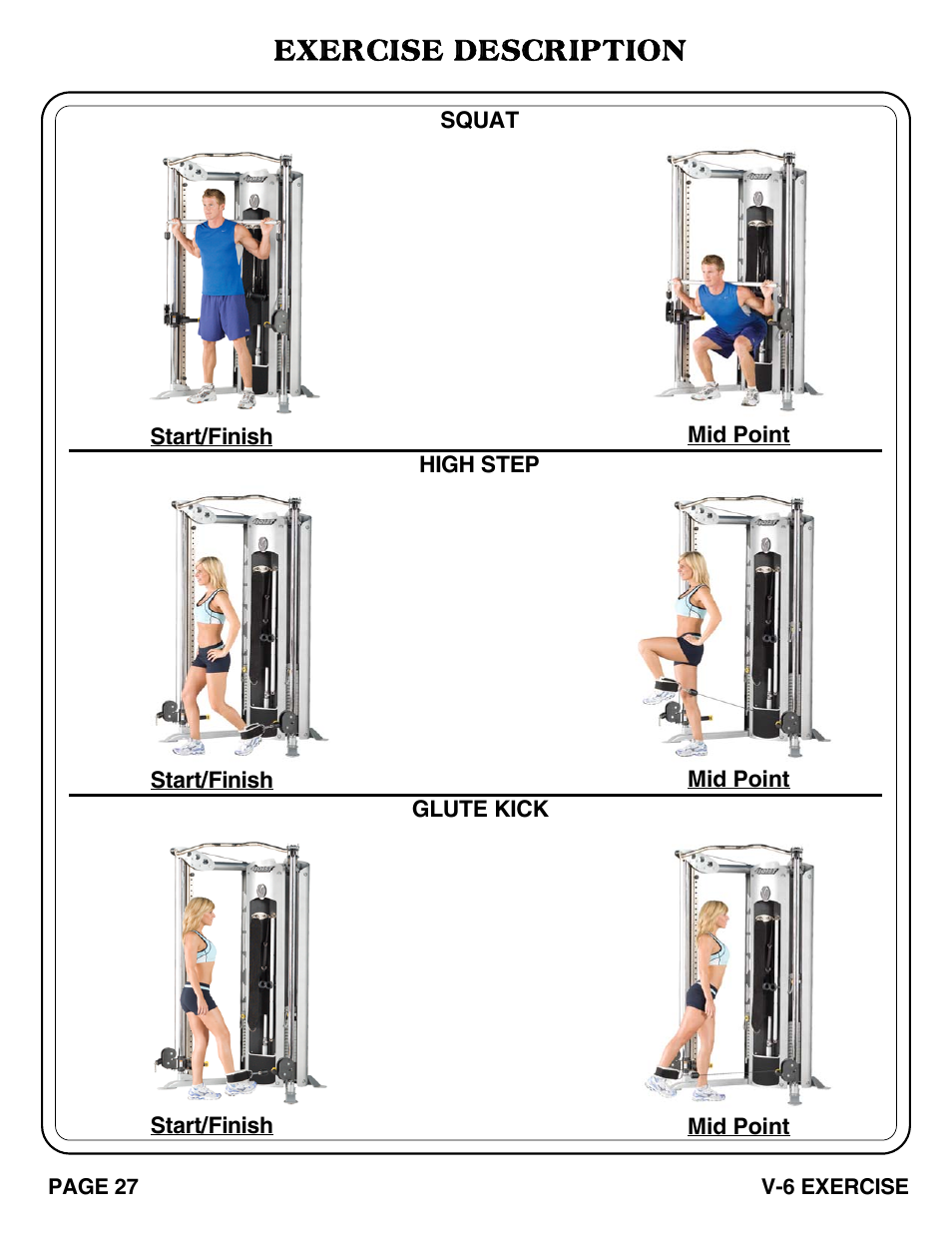 Exercise description | Hoist Fitness V-6 EXERCISE User Manual | Page 28 / 37