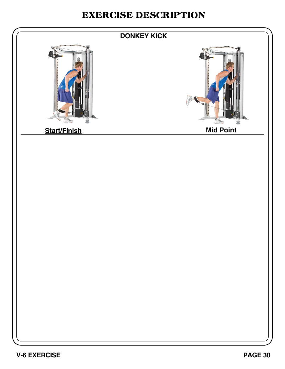 Exercise description | Hoist Fitness V-6 EXERCISE User Manual | Page 31 / 37