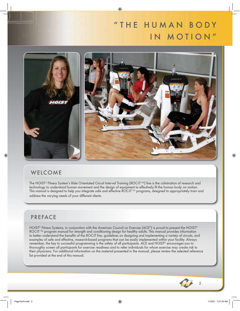 Welcome, Preface | Hoist Fitness ROC-IT User Manual | Page 3 / 45