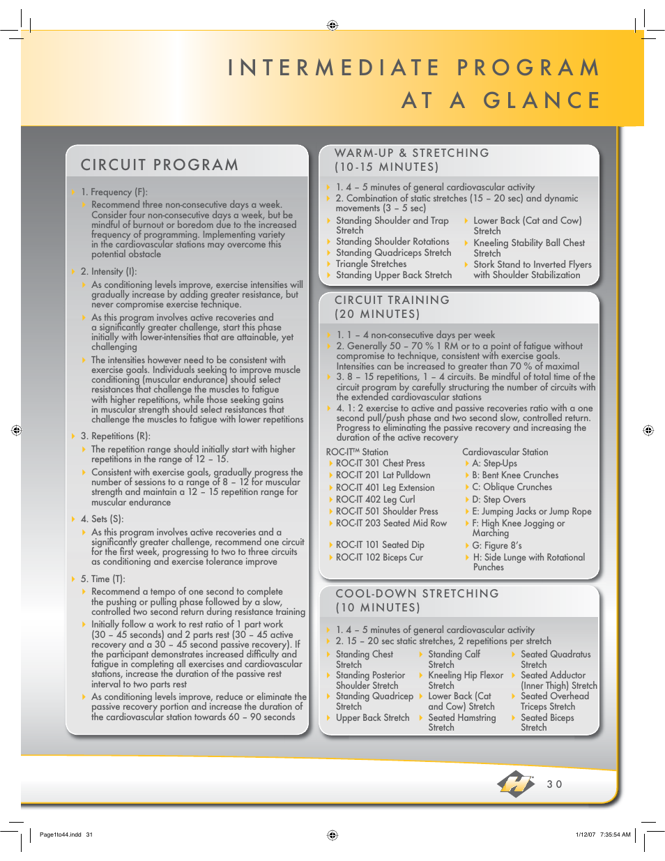 Circuit program | Hoist Fitness ROC-IT User Manual | Page 31 / 45