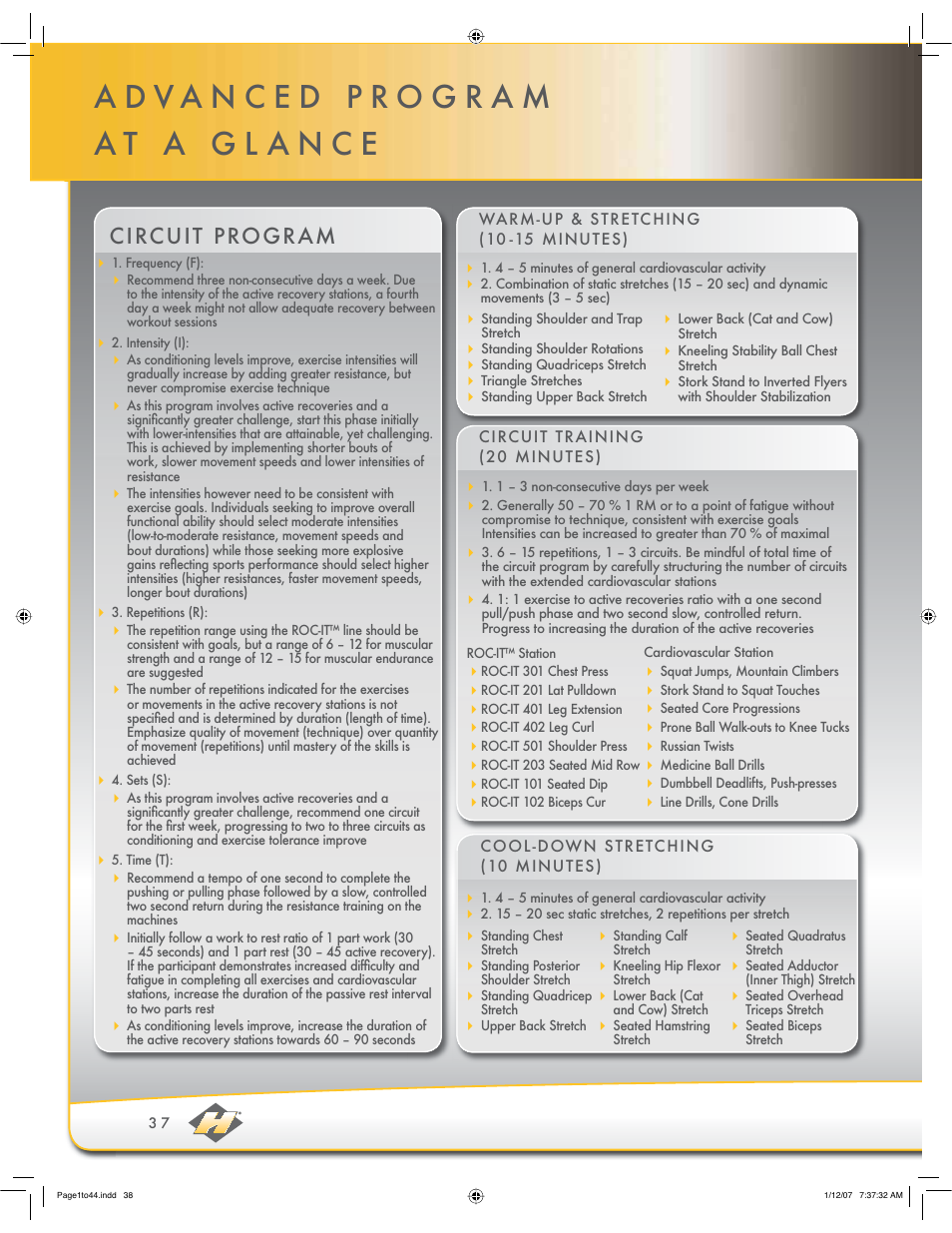 Circuit program | Hoist Fitness ROC-IT User Manual | Page 38 / 45