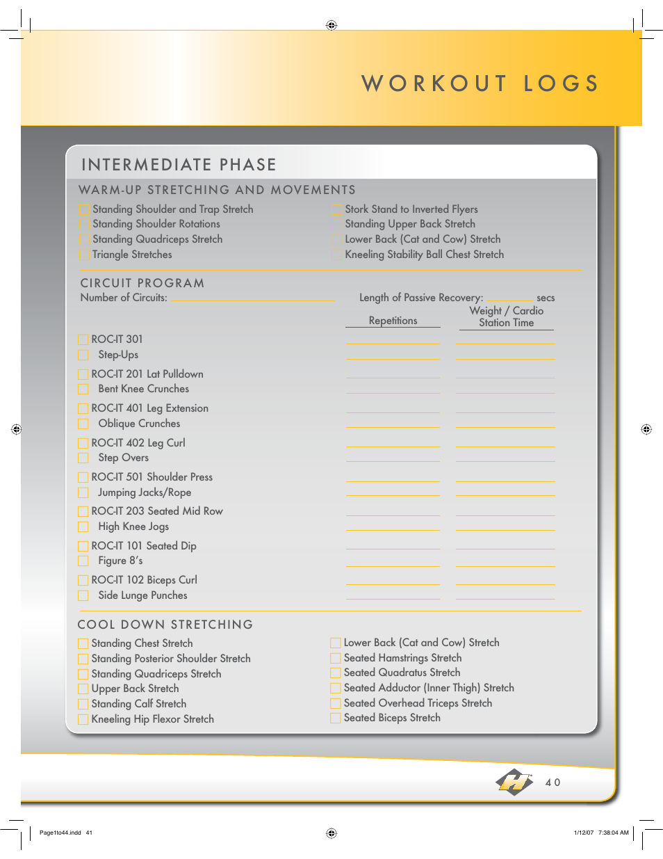 Intermediate phase | Hoist Fitness ROC-IT User Manual | Page 41 / 45