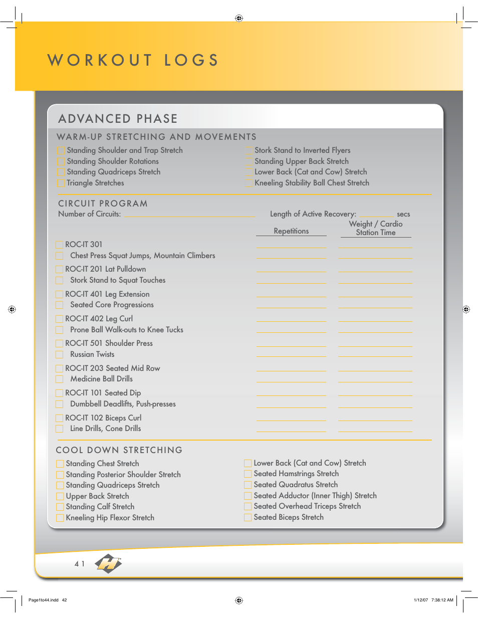 Advanced phase | Hoist Fitness ROC-IT User Manual | Page 42 / 45