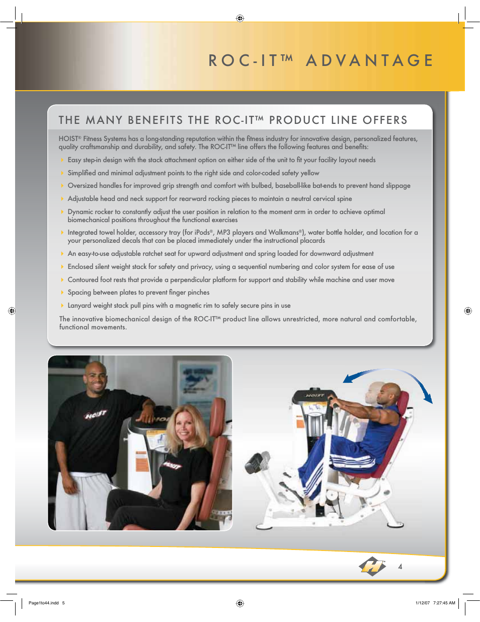 The many benefits the roc-it™ product line offers | Hoist Fitness ROC-IT User Manual | Page 5 / 45