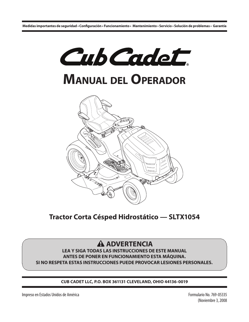 Anual, Perador | Cub Cadet SLTX1054 User Manual | Page 37 / 72