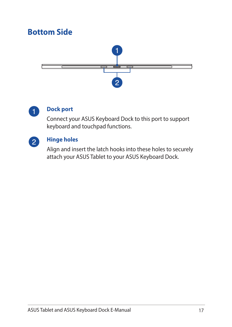 Bottom side | Asus Transformer 3 Pro T303UA User Manual | Page 17 / 108