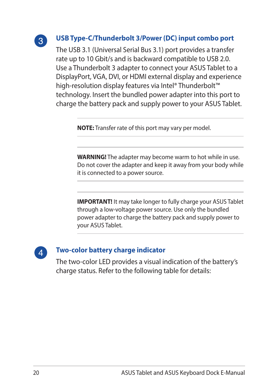 Asus Transformer 3 Pro T303UA User Manual | Page 20 / 108