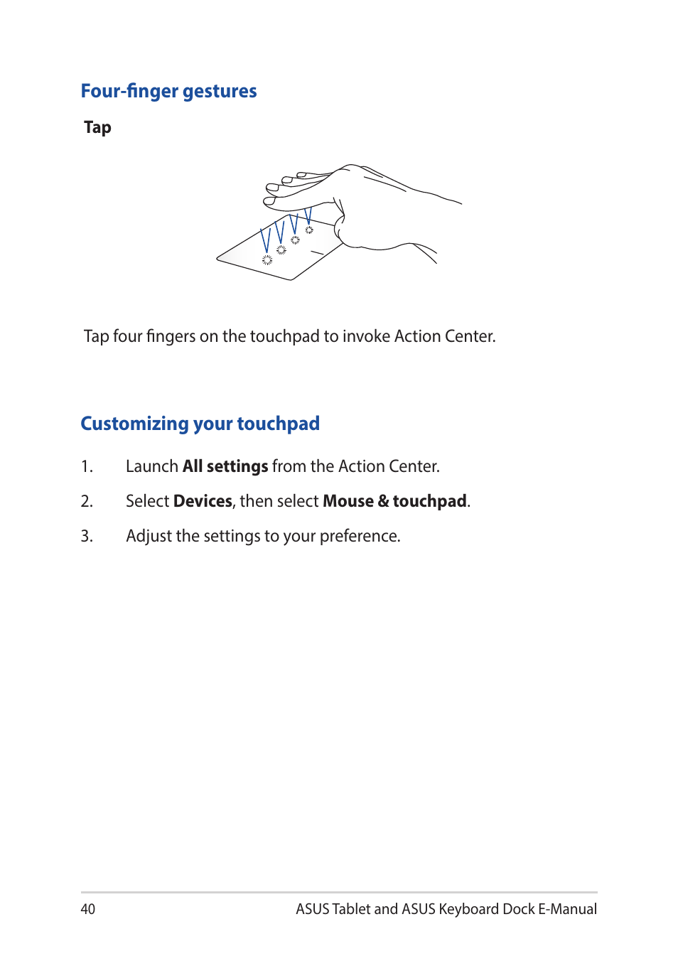 Asus Transformer 3 Pro T303UA User Manual | Page 40 / 108