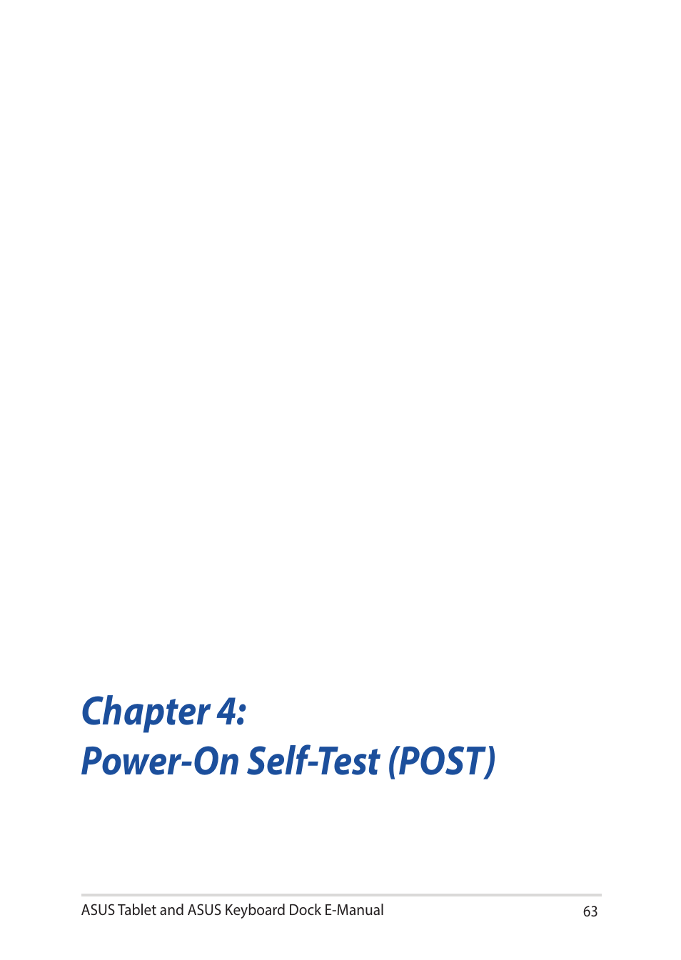 Chapter 4: power-on self-test (post) | Asus Transformer 3 Pro T303UA User Manual | Page 63 / 108