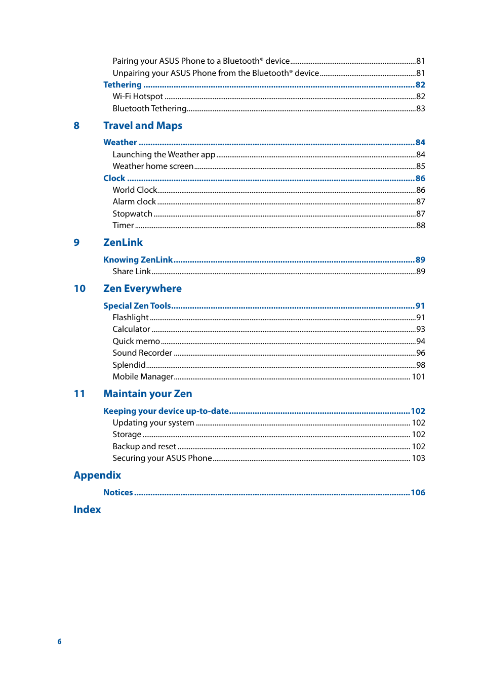 Asus ZenFone 3 Laser ZC551KL User Manual | Page 6 / 117