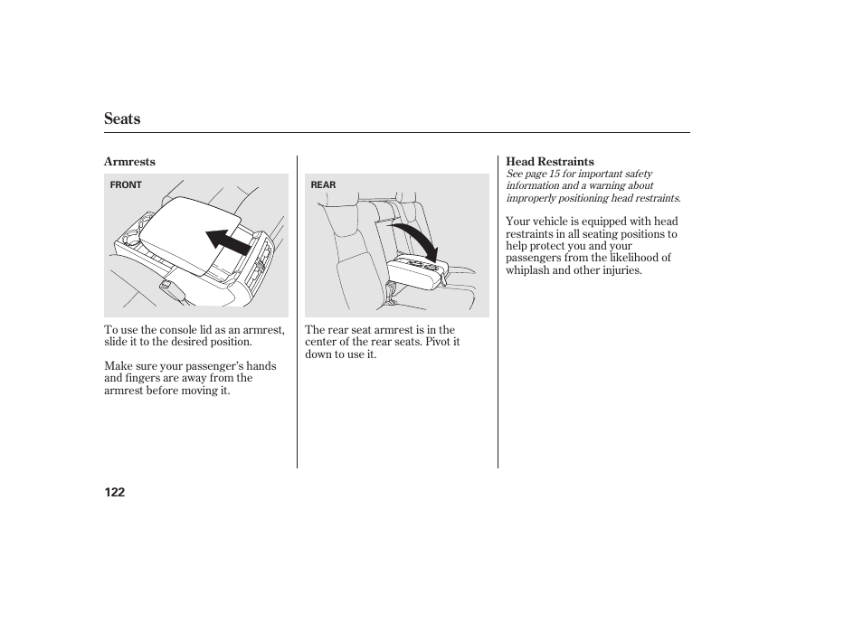 Seats | HONDA 2013 Ridgeline User Manual | Page 130 / 424