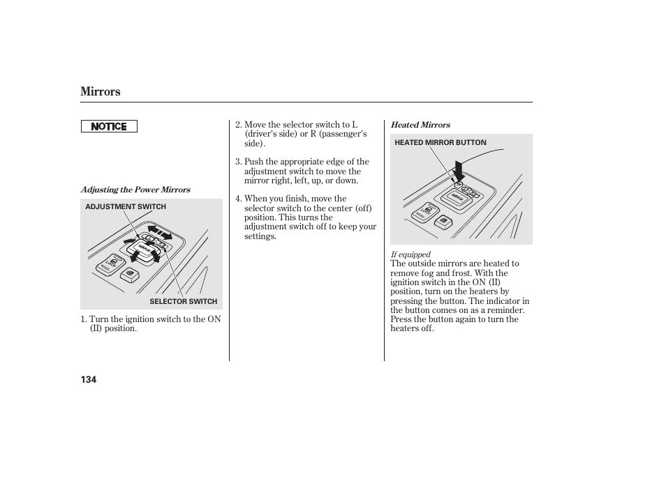 Mirrors | HONDA 2013 Ridgeline User Manual | Page 142 / 424