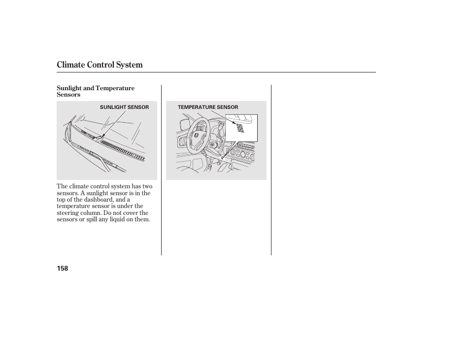 Climate control system | HONDA 2013 Ridgeline User Manual | Page 166 / 424