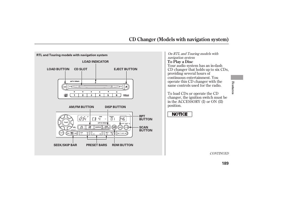 Cd changer (models with navigation system) | HONDA 2013 Ridgeline User Manual | Page 197 / 424